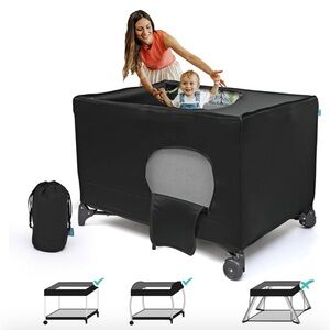 Pack N Play Blackout Cover: Stretch Breathable Baby
Playard Canopy Black
